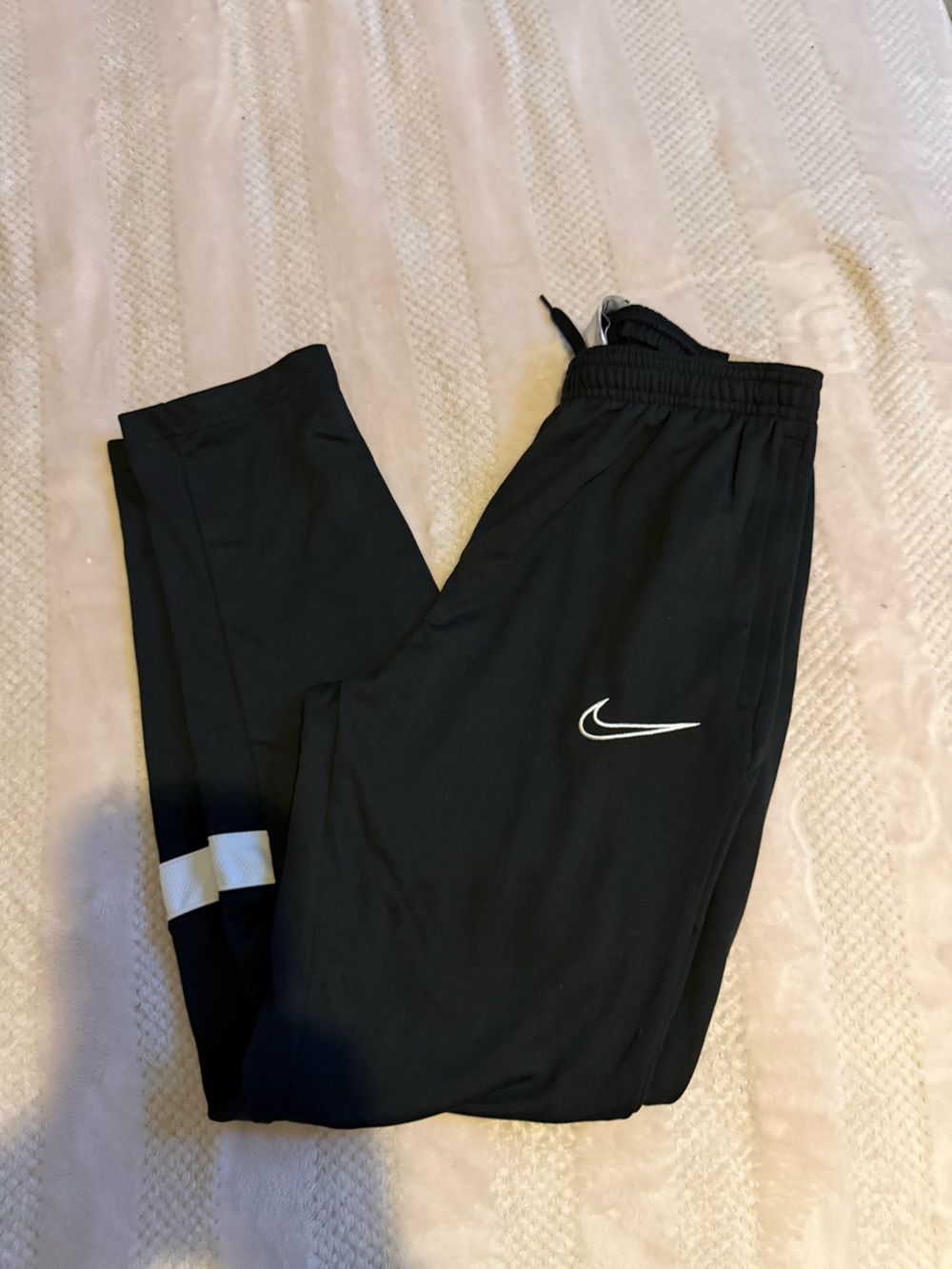 Nike Kids Black Joggers with White Swoosh